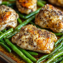  Sheet Pan Lemon Pepper Chicken and Green Beans 