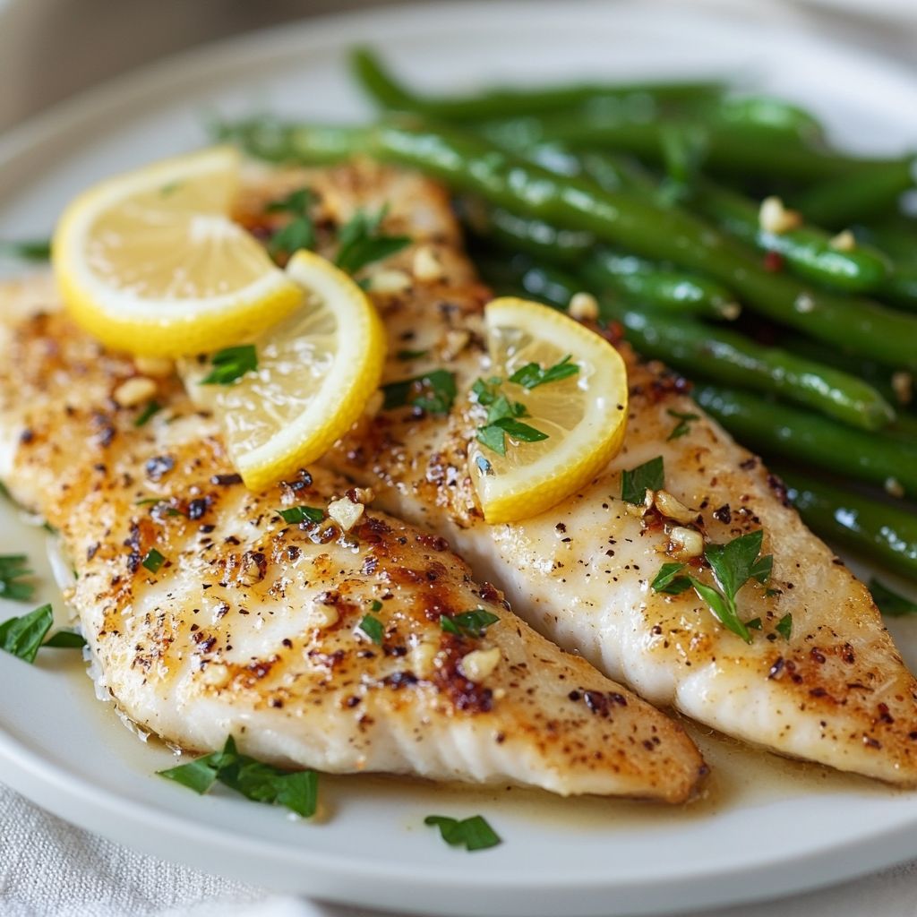 Sheet Pan Lemon Garlic Tilapia and Green Beans 