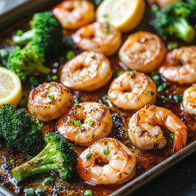  Sheet Pan Honey Garlic Shrimp and Broccoli 