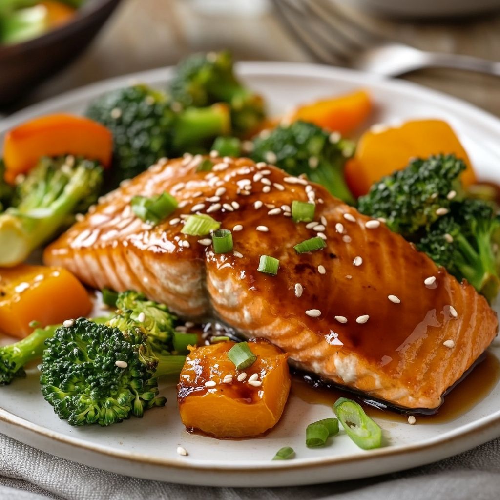  Sheet Pan Salmon with Teriyaki Glaze 