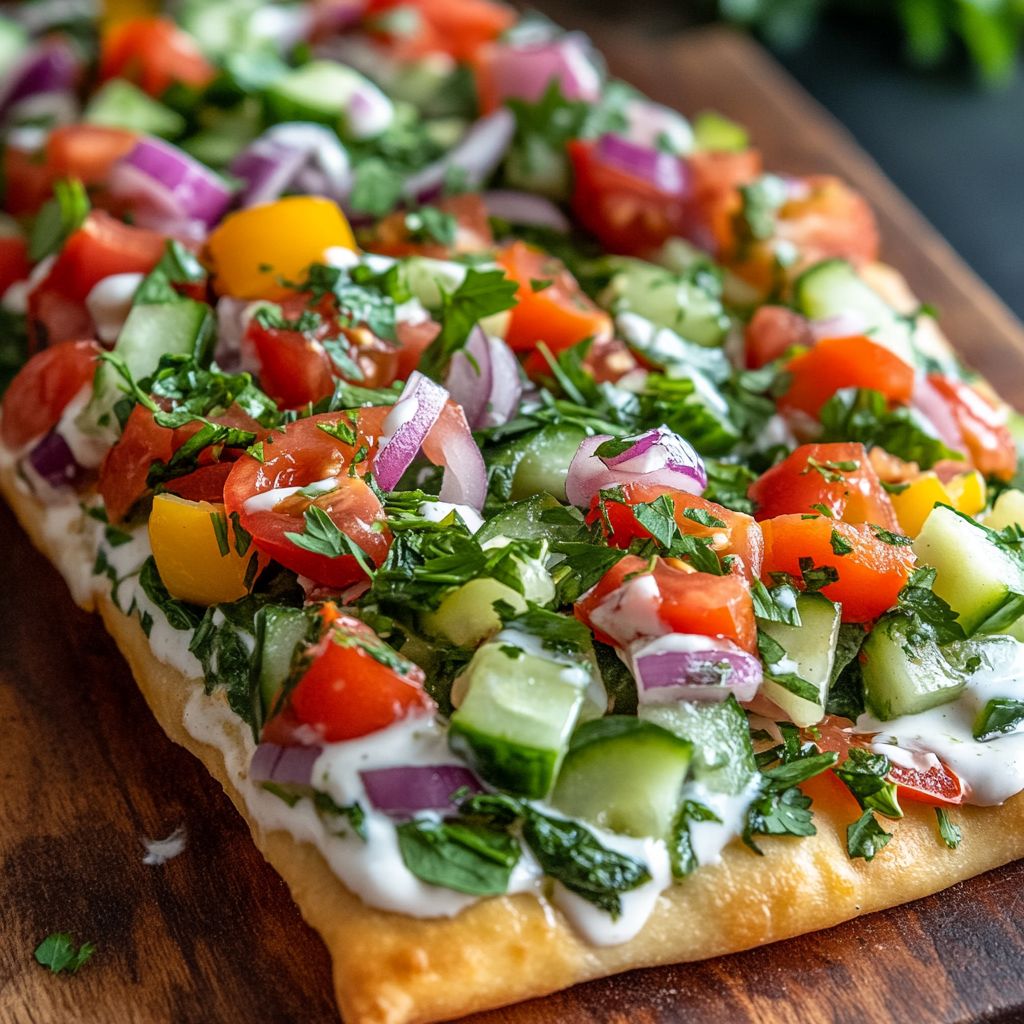 Ranch Veggie Loaded Flatbread