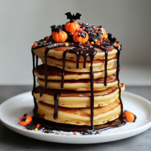 Chocolate Drizzle Halloween Pancakes