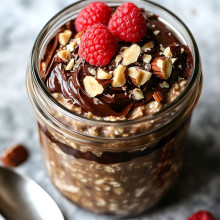 Chocolate Truffle Cream Overnight Oats