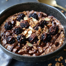  Chocolate Blackberry Crumble Overnight Oats 