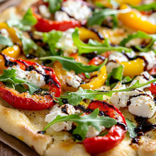Roasted Pepper & Goat Cheese Flatbread