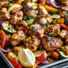  Sheet Pan Chicken Shawarma with Veggies 