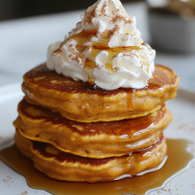 Pumpkin Patch Pancakes with Whipped Cream Pumpkins