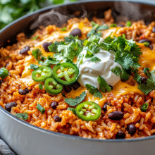 One-Pot Cheesy Enchilada Rice