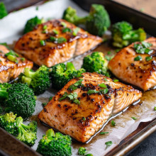 Sheet Pan Ginger Soy Salmon with Broccoli
