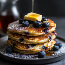 Fluffy Blueberry Pancakes with Lemon Zest