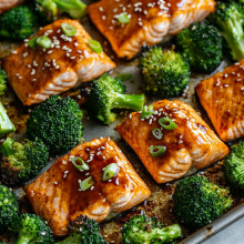  Sheet Pan Teriyaki Salmon with Broccoli 
