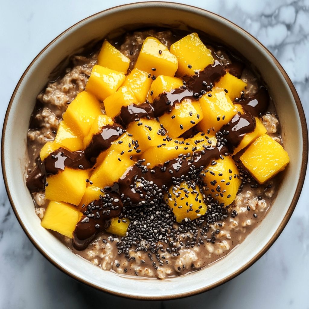 Chocolate Covered Mango Overnight Oats