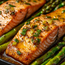 Garlic Butter Salmon with Asparagus