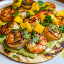 Spicy Shrimp & Mango Flatbread