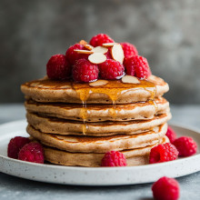Vegan Raspberry Almond Pancakes