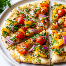  Garlic Herb Veggie Flatbread 