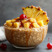 Pineapple Upside-Down Cake Overnight Oats
