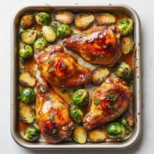Sheet Pan Maple Glazed Chicken with Brussels Sprouts