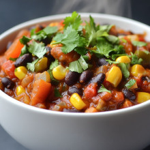 One-Pot Vegan Chili with Black Beans and Corn