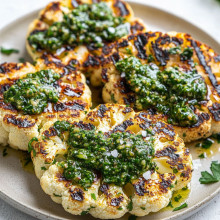 Cauliflower “Steak” with Chimichurri Sauce