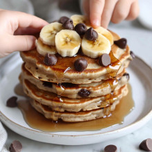 Chocolate Chip Banana Pancakes for Little Hands