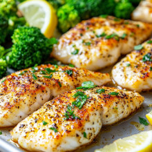  Sheet Pan Lemon Pepper Tilapia and Broccoli 