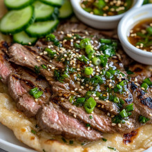 Sesame Ginger Beef Flatbread