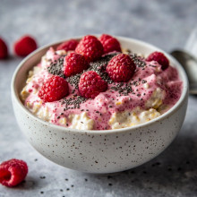 Mother’s Day Raspberry Cream Overnight Oats