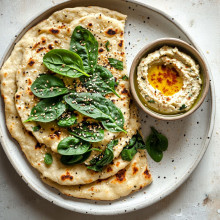 Gluten-Free Chickpea & Spinach Flatbread