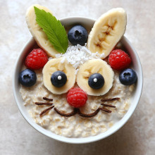 Easter Bunny Banana Overnight Oats