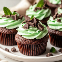 Chocolate Mint Mini Cupcakes