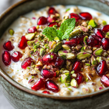 Pomegranate Pistachio Holiday Overnight Oats