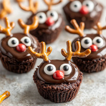 No-Bake Reindeer Brownie Bites