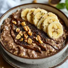Chocolate Peanut Butter Banana Overnight Oats