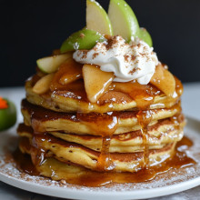 Caramel Apple Halloween Pancakes