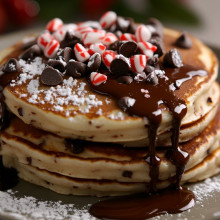Holiday Peppermint Chocolate Chip Pancakes