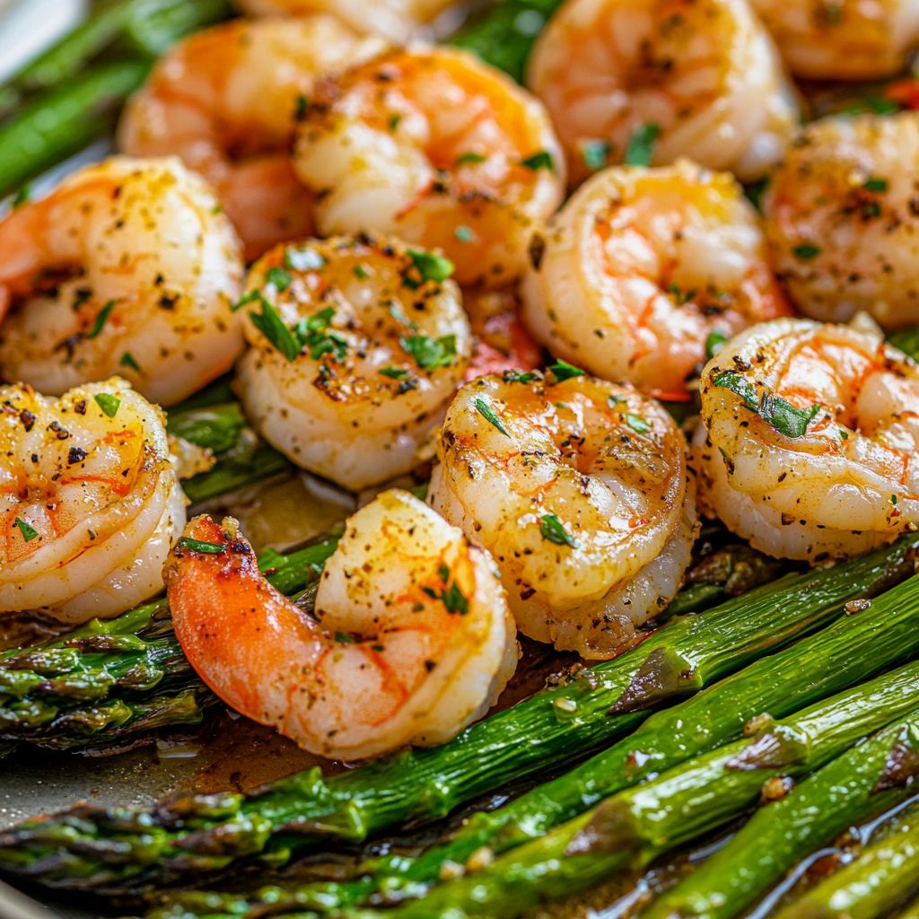 Garlic Herb Shrimp and Asparagus Sheet Pan Supper