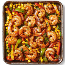  Sheet Pan Cajun Shrimp with Corn and Peppers 