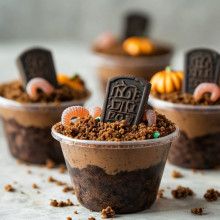 No-Bake Graveyard Pudding Cups