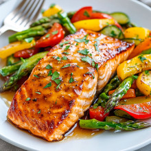 30-Minute Honey Garlic Salmon with Veggies