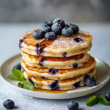 Vegan Fluffy Blueberry Pancakes
