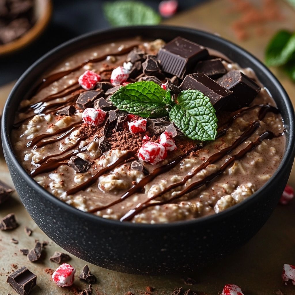  Chocolate Peppermint Bark Overnight Oats 