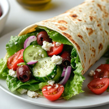 Greek Salad Flatbread Wrap