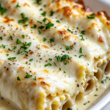Chicken Alfredo Lasagna Roll Ups