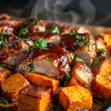 Sheet Pan BBQ Chicken with Sweet Potatoes