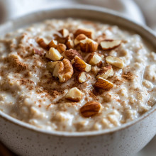 Eggnog-Spiced Protein Overnight Oats