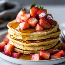  Strawberry Rhubarb Pancakes 