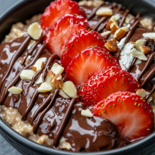 Chocolate Dipped Strawberry Overnight Oats
