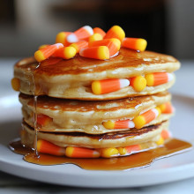 Candy Corn Layered Pancakes
