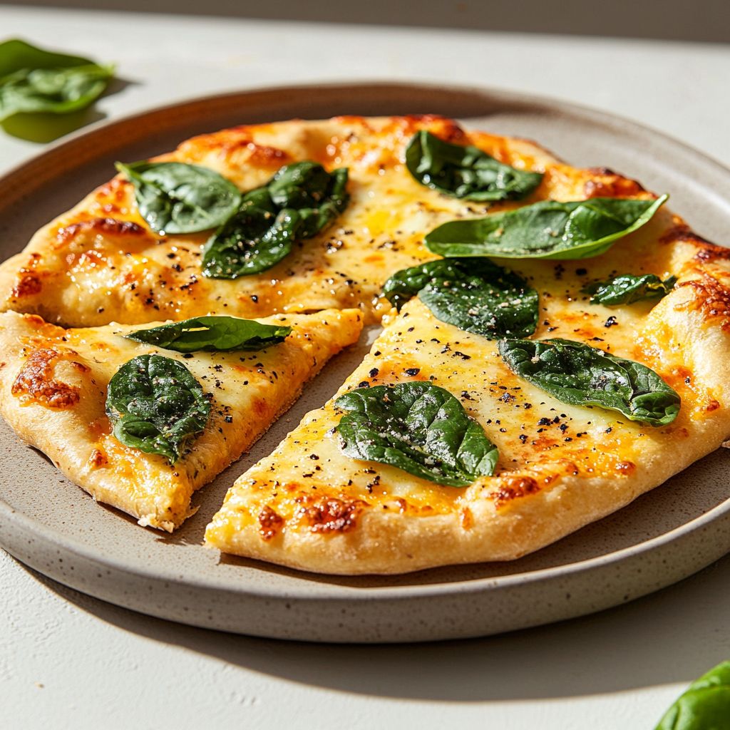Cheddar and Spinach Flatbread